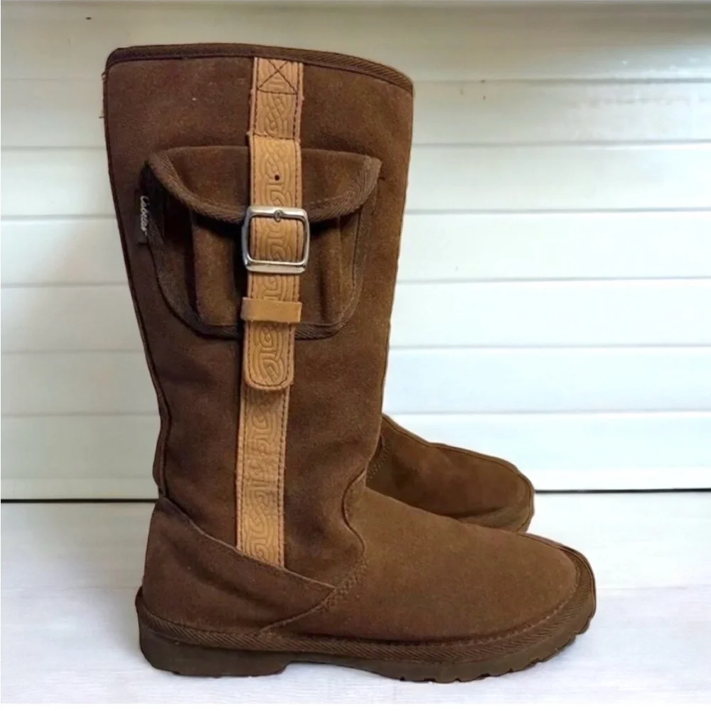 Cabelas Suede Leather Wool Shearling winter weather cargo boots Women’s Sz 6